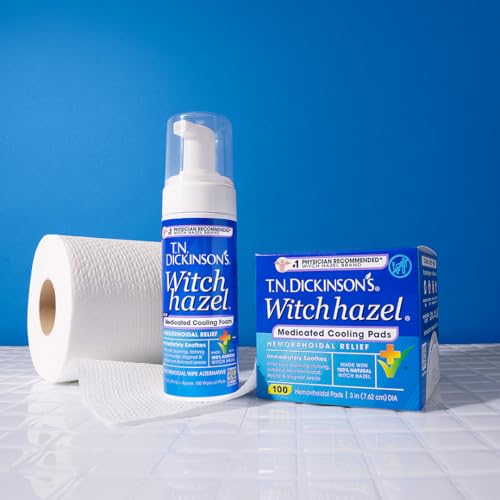 T.N. Dickinson’s Medicated Cooling Pads with Witch Hazel and Aloe | Hemorrhoid Treatment, Postpartum Care, Feminine & Rectal Relief | 100 Rounds T.N. Dickinson's uk supplements