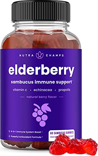 NutraChamps Elderberry Gummies with Vitamin C, Propolis & Echinacea NutraChamps uk supplements