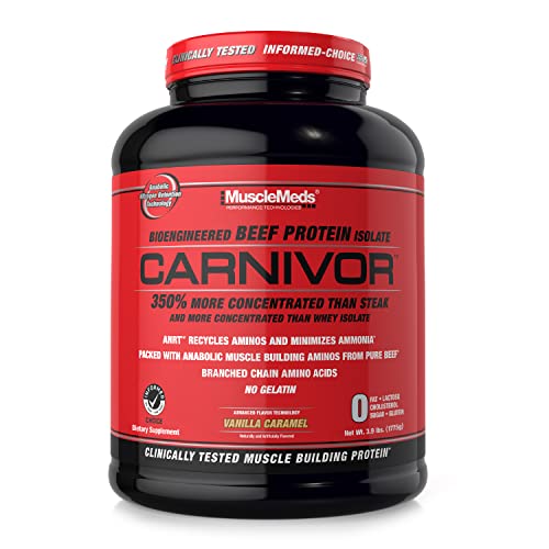 MuscleMeds Carnivor Bioengineered Beef Protein Isolate, Vanilla Caramel, 3.9 Pound MuscleMeds uk supplements