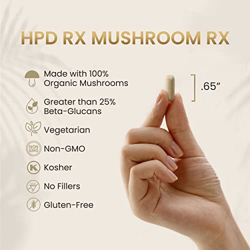 HPD Rx Mushroom Rx Organic Mushroom Extract Blend Max Immunity Dose, Lion’s Mane HPD Rx uk supplements