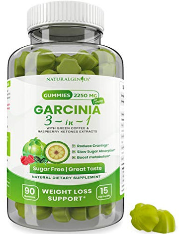 Fat Burning Gummies Pure Extract Garcinia Cambogia, Green Coffee, Raspberry Ketones NATURALGENIUS uk supplements