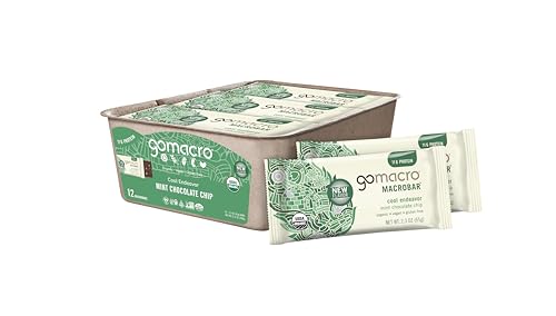 GoMacro MacroBar Organic Vegan Protein Bars - Mint Chocolate Chip, 2.3 Ounce Bars GoMacro uk supplements