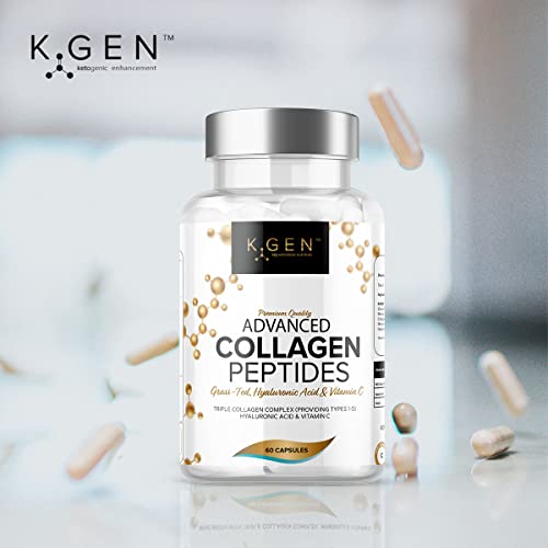 Pure Collagen Supplements Capsules Grass Fed Advanced Multi Collagen Peptides K GEN rejuvenation nutrition uk supplements