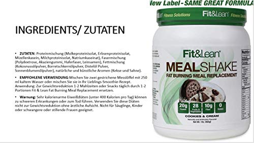 Fit & Lean Meal Shake, Fat Burning Meal Replacement, Meal Replacement with Protein Fit & Lean uk supplements