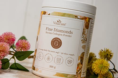 Vitazam Fine Diamond Bovine Collagen Powder - Hydrolyzed Type 1 & 3 Collagen Powder Protein VitaZam uk supplements