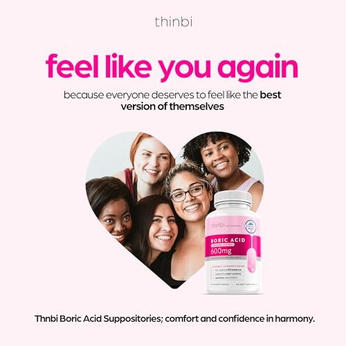 Thinbi Boric Acid Suppositories for Women w/Aloe Vera - BV Treatment & PH Balance Artnaturals uk supplements