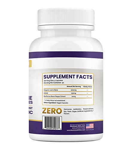 Lion's Mane & DMAE Capsules: Enhance Memory, Boost Mental Clarity Maximum Slim uk supplements
