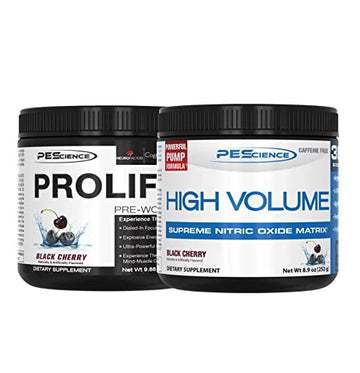 PEScience High Volume + Prolific Pre-Workout Stack, Powerful Nitric Oxide & Energy PEScience uk supplements