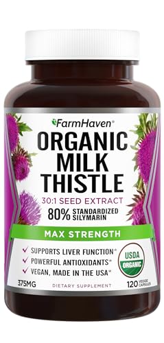 FarmHaven USDA Organic Milk Thistle Capsules | 11250mg Strength | 30X Concentrated FarmHaven uk supplements