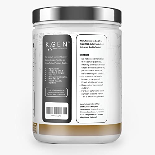 K-GEN Bovine Collagen Powder with Premium Quality Ingredients – Pure Hydrolysed Grass-Fed Bovine Collagen K GEN ketogenic enhancement uk supplements