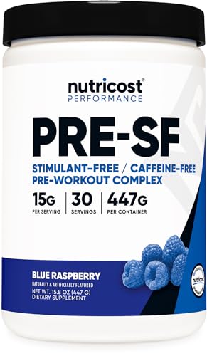 Nutricost Stim-Free Pre-Workout, 30 Servings (Blue Raspberry) - Caffeine Free, Stimulant Nutricost uk supplements