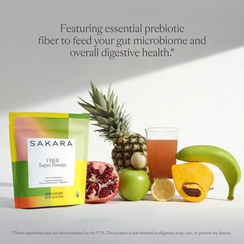 SAKARA Fiber Super Powder - Pineapple Flavor Prebiotic Fiber Powder, High Fiber SAKARA uk supplements