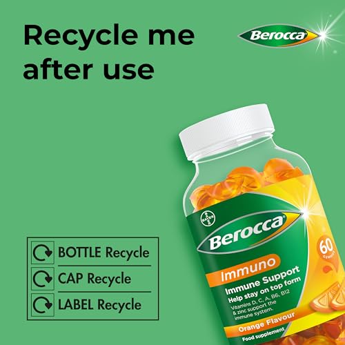 Berocca Immuno Gummy Vitamins, Orange Flavour, Bursting with Immune System Berocca uk supplements