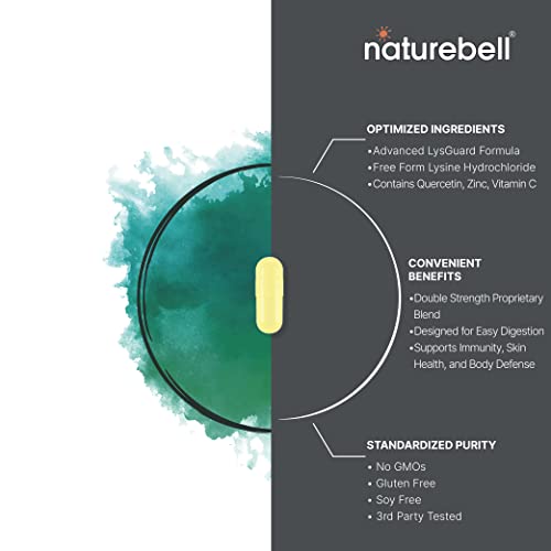 NatureBell L-Lysine 1000mg + Quercetin 250mg Supplement, 240 Capsules, Free Form NatureBell uk supplements