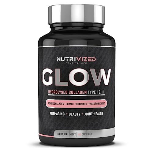 Nutrivized Glow Hydrolysed Type 1&3 Collagen with Premium Pure C8 MCT Oil - Vitamin C & Hyaluronic Acid Nutrivized uk supplements