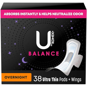 U by Kotex Balance Ultra Thin Overnight Pads with Wings, 38 Count U by Kotex uk supplements