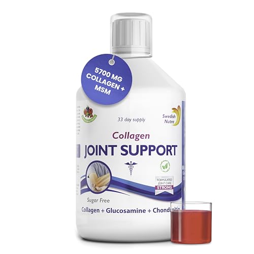 Swedish Nutra Joint Support Collagen - Pack of 500ml, 33 Day Supply | Berry Flavour | with Vitmain C & Glucosamine Swedish Nutra uk supplements