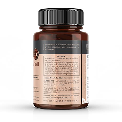 UltraColl Marine Collagen 1000mg x 180 tablets (6 months supply). The only patented anti-aging collagen types I, II, III, and VII. Pureclinica uk supplements