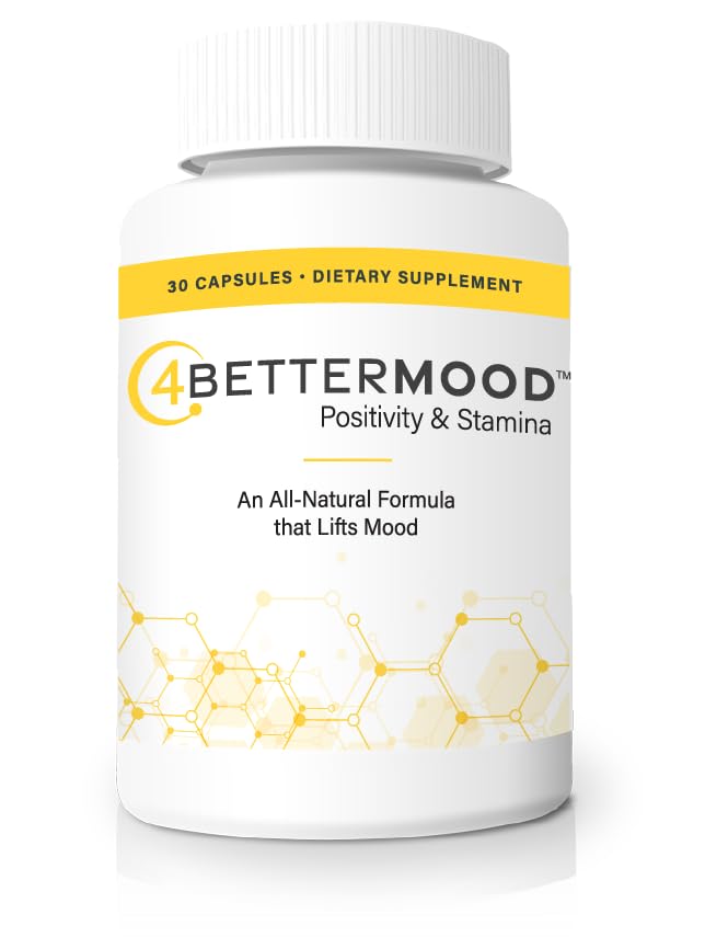 4BETTERMOOD Positivity & Stamina Capsule (30ct) Premium Mood Supplement - Enhance Mood & Promote Emotional Balance - Rhodiola, L-Theanine. Bocopa monnnieri, Velvet Bean, Skull Cap & Ashwaganda. 4BETTERMOOD Positivity & Stamina uk supplements
