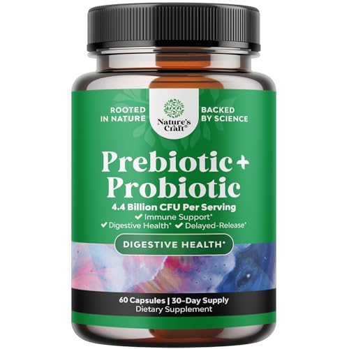 Prebiotics and Probiotics Gut Health Supplement - Super Potent Digestive Health Acidophil Natures Craft uk supplements