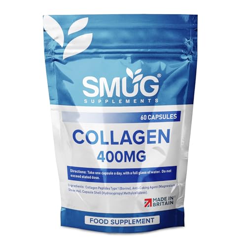 SMUG Supplements Collagen Capsules - 60 High Strength 400mg Pills - Promotes Healthy Skin SMUG Supplements uk supplements