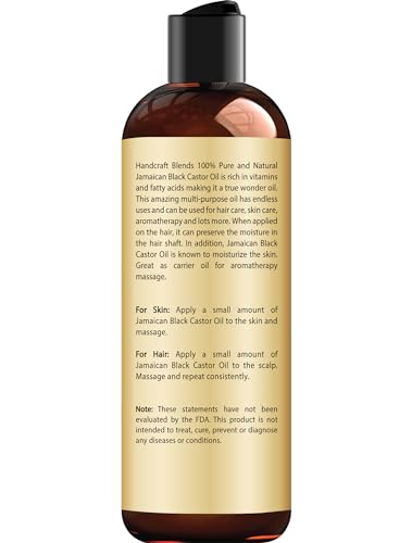 Handcraft Blends Jamaican Black Castor Oil for Hair Growth, Eyelashes and Eyebrows - 100% Pure Handcraft Blends uk supplements