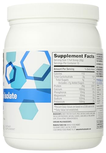365 by Whole Foods Market, Vanilla Whey Protein Isolate, 15.9 Ounce 365 by Whole Foods Market uk supplements