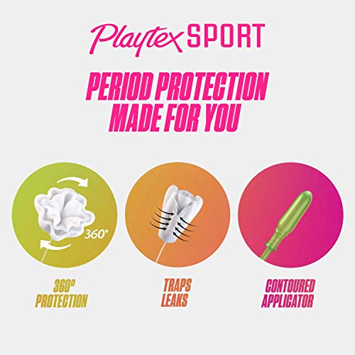 Playtex Sport Tampons, Regular Absorbency, Fragrance-Free - 48ct (Packaging May Vary) PLAYTEX uk supplements