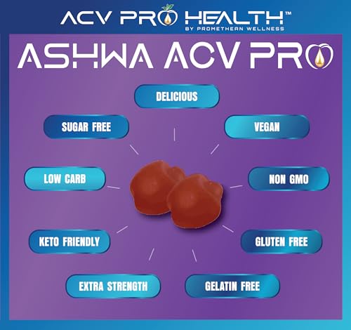 Ashwa ACV Pro Health - Sugar Free Apple Cider Vinegar Gummies, Ashwagandha Gummies Promethean Wellness uk supplements
