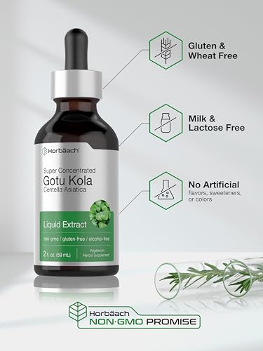 Gotu Kola Extract | 2 fl oz | Alcohol Free | Super Concentrated Liquid Herb Supplement Horbäach uk supplements