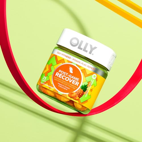 OLLY Post-Game Recover Workout Gummy Rings, Vitamin D, Turmeric, Electrolytes, Pineapple OLLY uk supplements