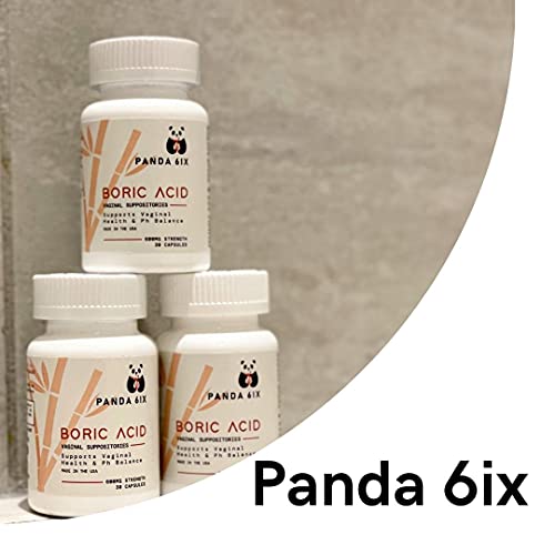 Panda 6ix Boric Acid Vaginal Suppositories 30 Capsules, 600mg Made in The USA- Feminine Health Support Panda 6ix uk supplements