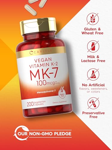 Carlyle Vitamin K2 MK7 100mcg | 200 Vegan Capsules | Menaquinone-7 Supplement Carlyle uk supplements