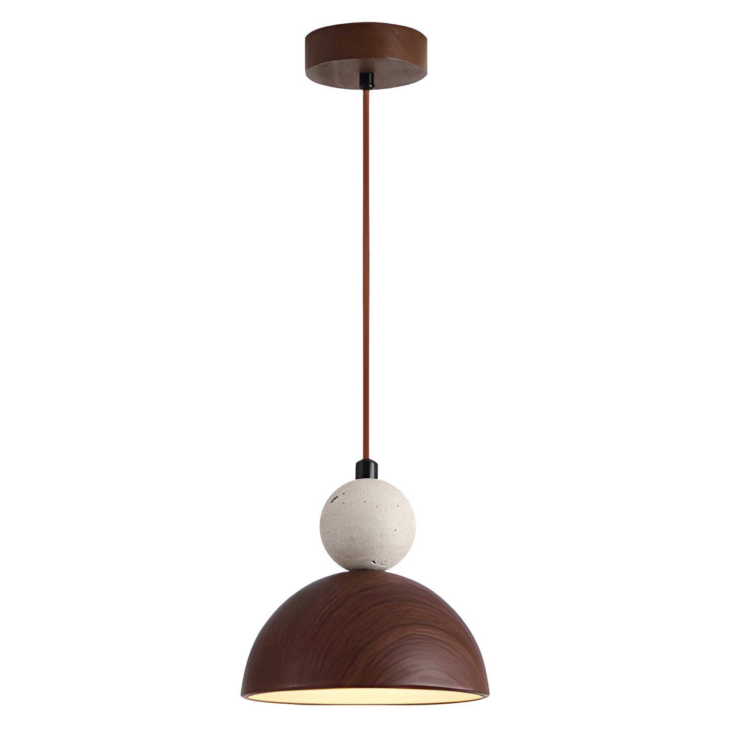 BOKT Wabi Sabi Pendant Light Nordic LED Ceiling Hanging Light Modern Natural Stone Pendant Light Adjustable Dimmable Walnut Mini Chandelier for Dining Room Living Room BOKT uk supplements
