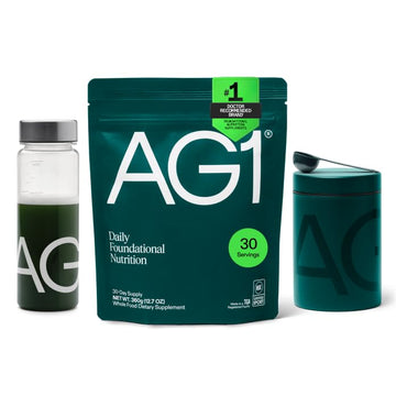 AG1 Greens Powder Supplement Bundle w/Stainless Steel Storage Canister – Multivitamin, Probiotic & Superfood Blend | Gut Health & Daily Wellness Support | Includes Shaker & Scoop | Vegan, Gluten-Free AG1 uk supplements