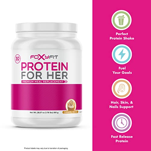 FoxyFit Protein for Her, Caramel Mocha Whey Protein Powder with CLA and Biotin FoxyFit uk supplements