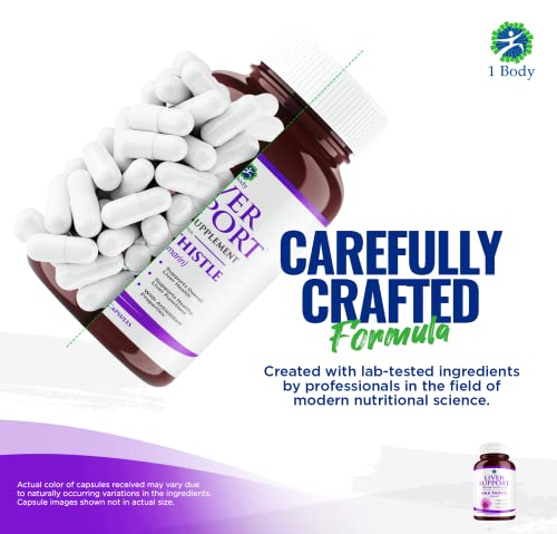 1 Body Liver Support: Twin Pack - 60 Capsules Each - Milk Thistle 1 Body uk supplements