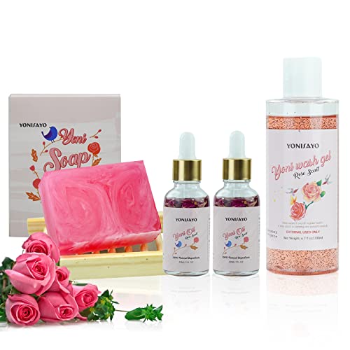 Yoni Wash & Yoni Oil & Yoni Soap for Women Set, 5.29oz Yoni Soap Bar, 2 * 30ml Feminine Oil, 6.7 fl.oz yonisayo uk supplements