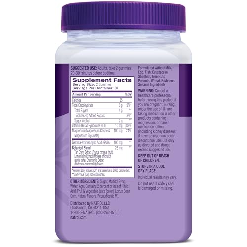 Natrol Sleep & Restore Magnesium Glycinate Blend Gummies, Magnesium for Sleep Aids for Adults, Melatonin-Free, Cherry Flavored, 30 Day Supply Natrol uk supplements