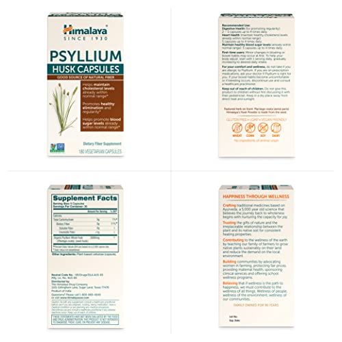 Himalaya Psyllium Husk Capsules, Natural Daily Fiber Supplement, Regularity, Constipation Himalaya uk supplements