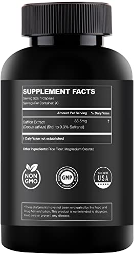 Saffron Supplements - 100% Pure Saffron Extract Mood Enhancer for Women and Men ZuvaLabs uk supplements