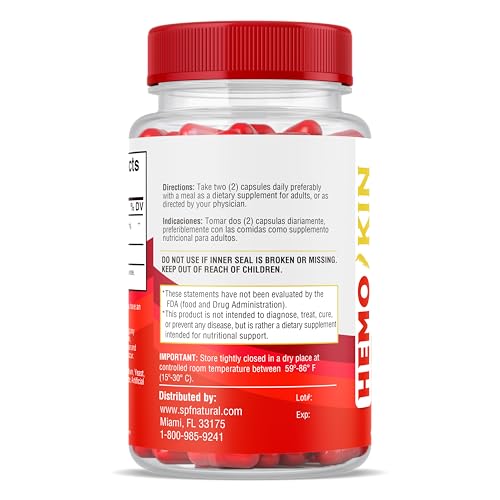 SPF Natural Products HEMOKIN with Sangre de Drago – Hemorrhoid and Fissure Relief Supplement, Helps with Itching, Swelling, Pain Relief (60 Caps) (1) SPF Natural Products uk supplements