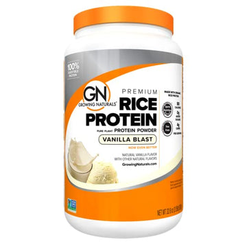 Growing Naturals | Vanilla Rice Powder 15g Plant Protein | 2.8G BCAA, Low-Carb Growing Naturals uk supplements