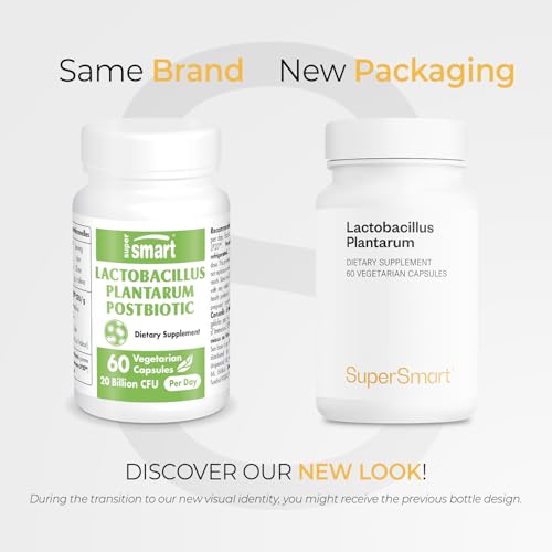 Supersmart - Lactobacillus Plantarum PostBiotic 20 Billion CFU per Day (Immuno-LP20) - Heat-Treated Probiotic Supplement | Non-GMO & Gluten Free - 60 Vegetarian Capsules Supersmart uk supplements