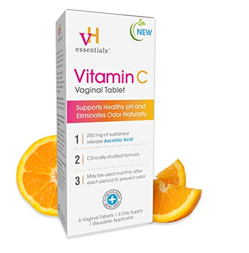 vH essentials Vitamin C Vaginal Tablet | Boric Acid Suppository Alternative | Supports Healthy pH and Eliminates vH essentials uk supplements