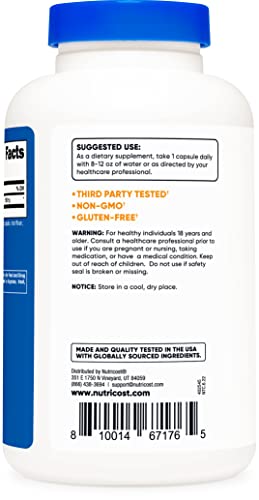 Nutricost Inositol Capsules 500mg, 240 Capsules - Veggie Capsules, Non-GMO, Gluten Nutricost uk supplements