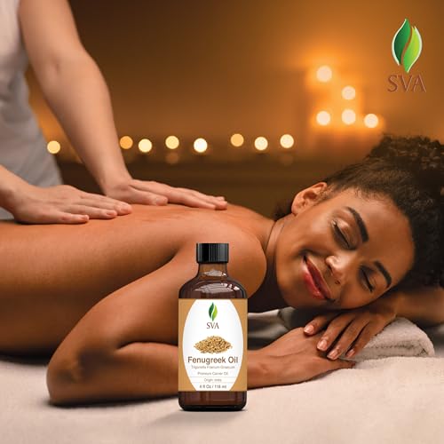 SVA Fenugreek Oil 4oz (118ml) Premium Carrier Oil with Dropper for Hair Care, Hair Oiling, Scalp Massage SVA ORGANICS uk supplements