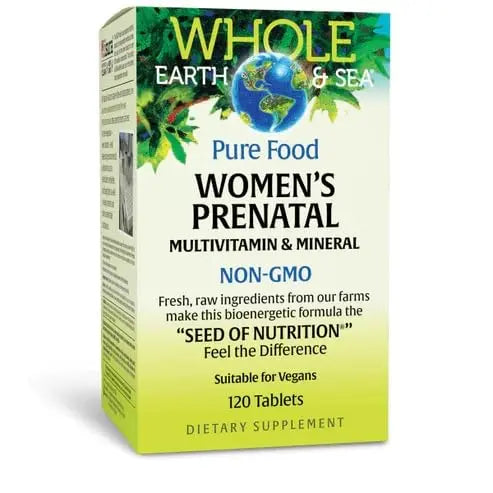 Natural Factors Whole Earth & Sea, Women's Prenatal Multivitamin and Mineral, Whole Food Supplement, Vegan, 120 Tablets Natural Factors uk supplements