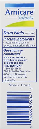 Boiron Arnicare Tablets for Pain Relief from Muscle Pain, Joint Soreness, Swelling from Injury or Bruises Boiron uk supplements