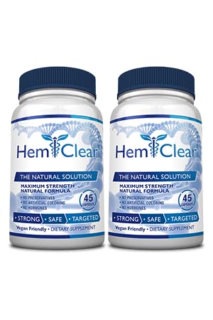 HemClear for Hemorrhoids - Vegan Formula for Hemorrhoid Relief & Vascular Health - Maximum Strength 2 Bottle 90 Capsules Hemclear uk supplements
